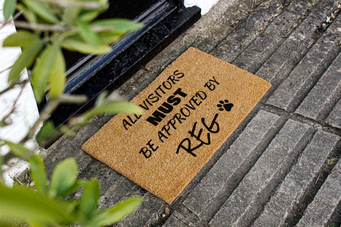 All Visitors Must Be Approved By Doormat Funny Doormat Dog Doormat Custom Doormat Personalized Doormat Housewarming Gift